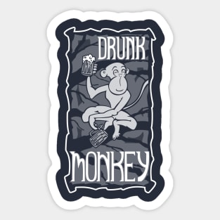 Drunk Monkey Sticker